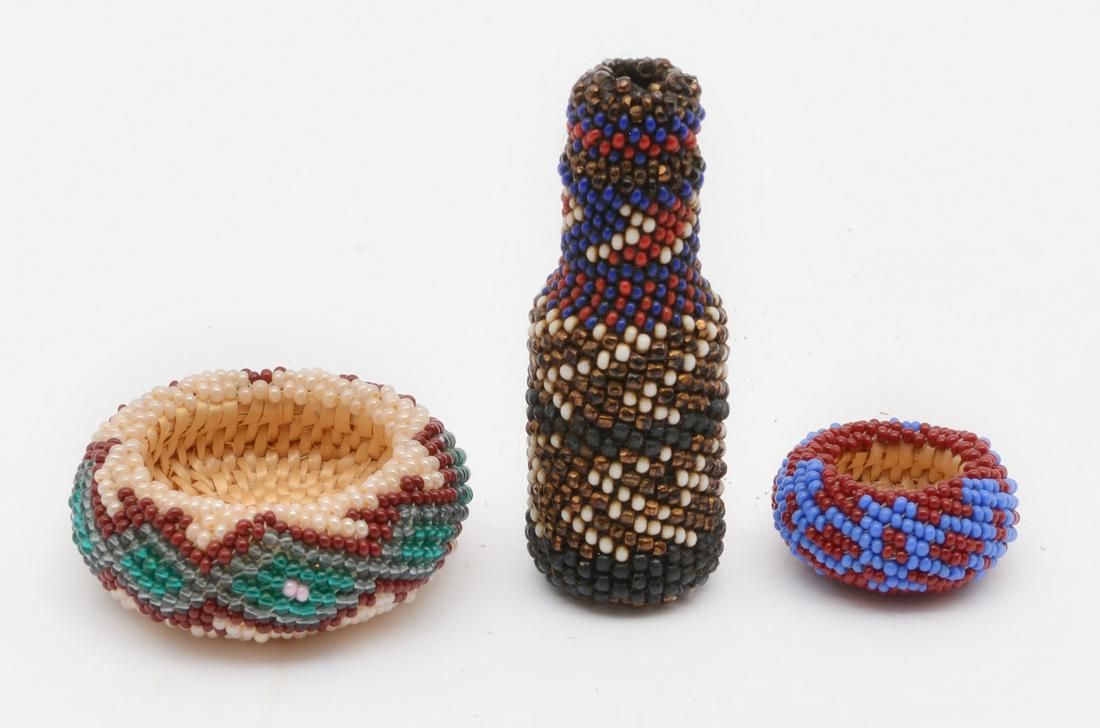 3 NATIVE AMERICAN BEADWORK