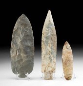 3 NATIVE AMERICAN FLINT SPEAR