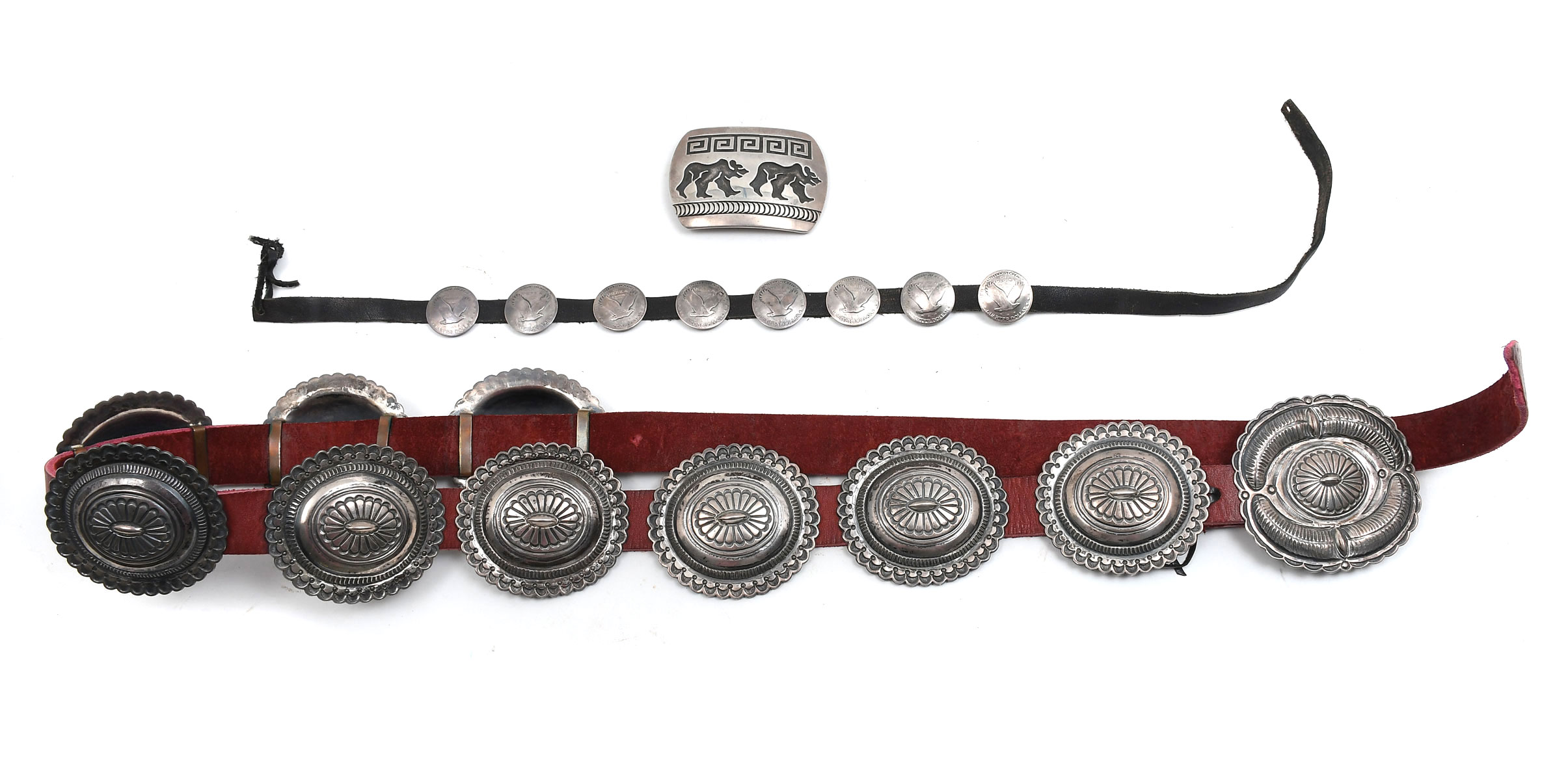 3 NATIVE AMERICAN INDIAN SILVER