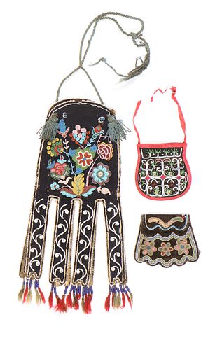 3 NATIVE AMERICAN IROQUOIS BEADED