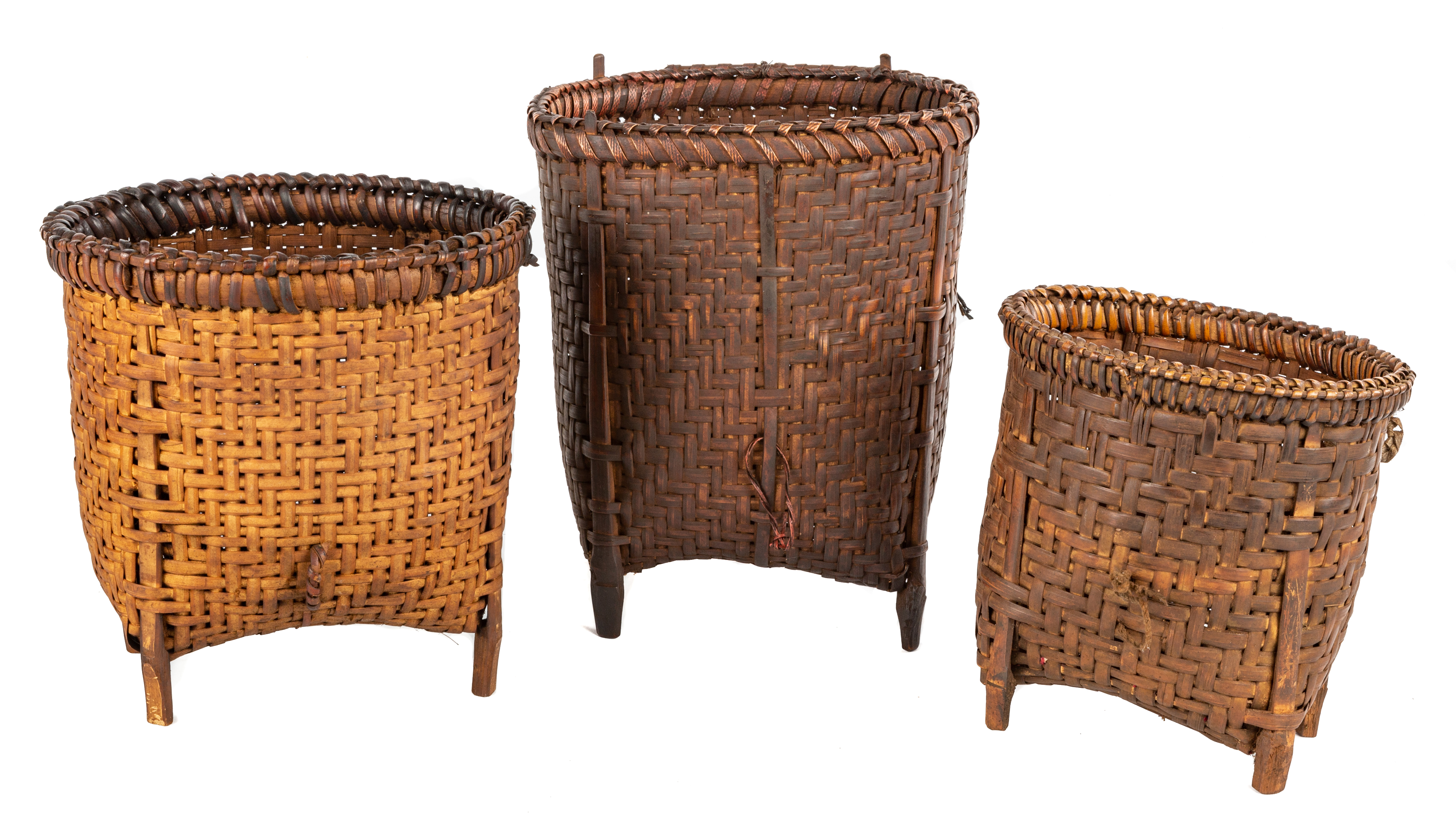 (3) NATIVE AMERICAN PACK BASKETS