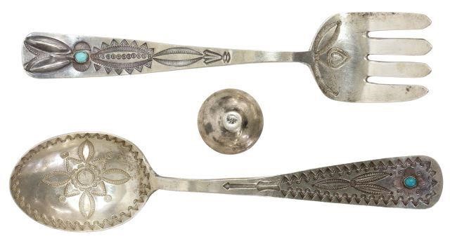 (3) NATIVE AMERICAN SILVER FLATWARE