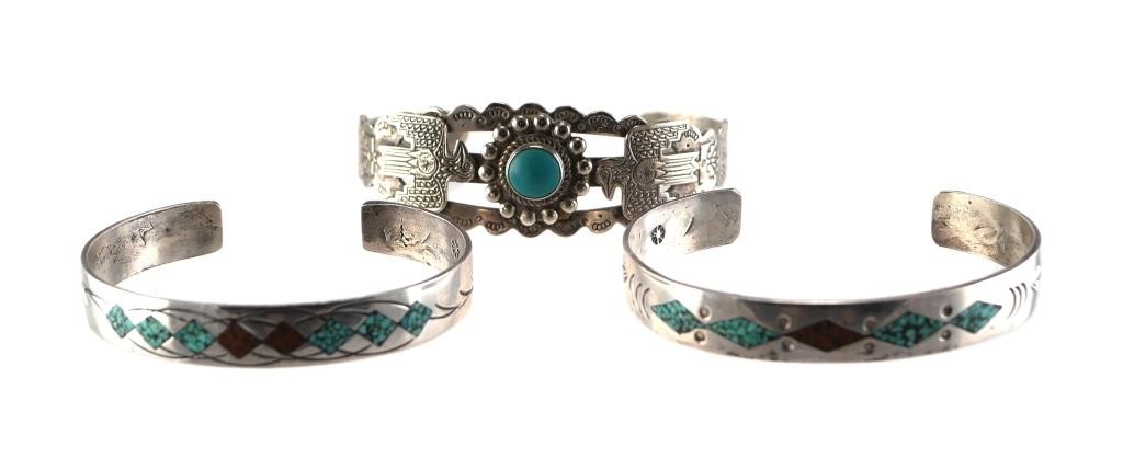 3 NATIVE AMERICAN STERLING