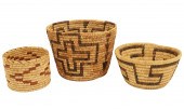 3 NATIVE AMERICAN WOVEN BASKET
