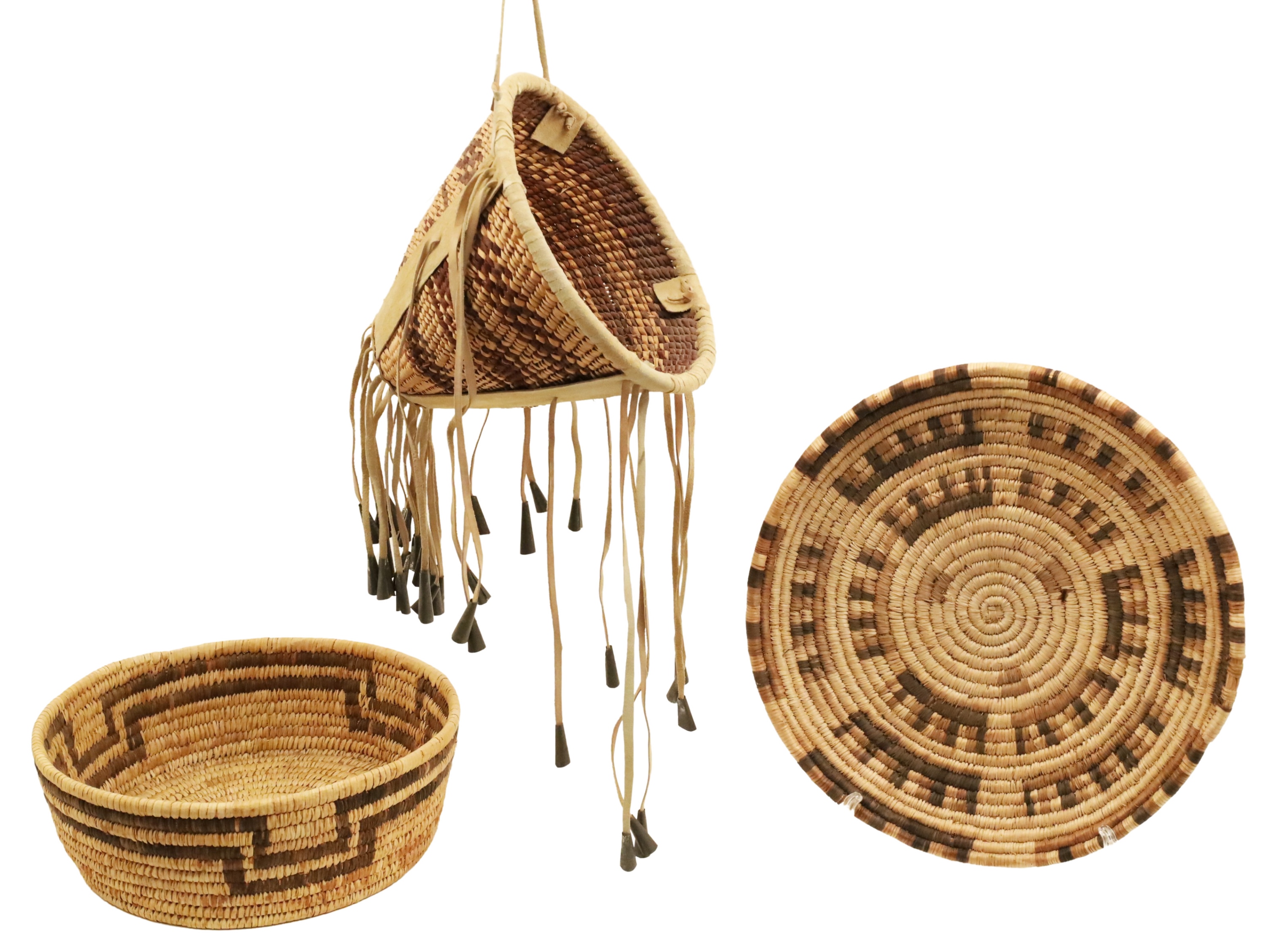 3 NATIVE AMERICAN WOVEN BASKETS 3