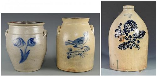3 NEW ENGLAND STONEWARE ITEMS