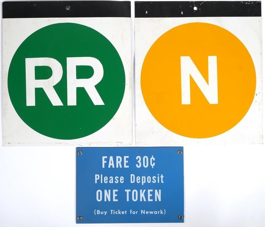 (3) NEW YORK CITY SUBWAY SIGNS,
