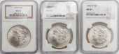 3 NGC GRADED MORGANS: 1898-O (