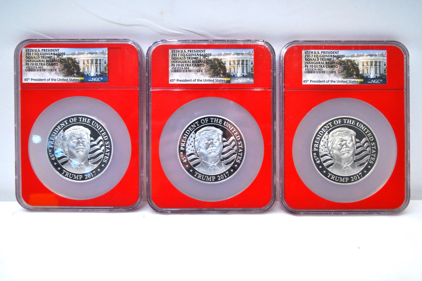 3 NGC PF70 2017 TRUMP INAUGURAL 999