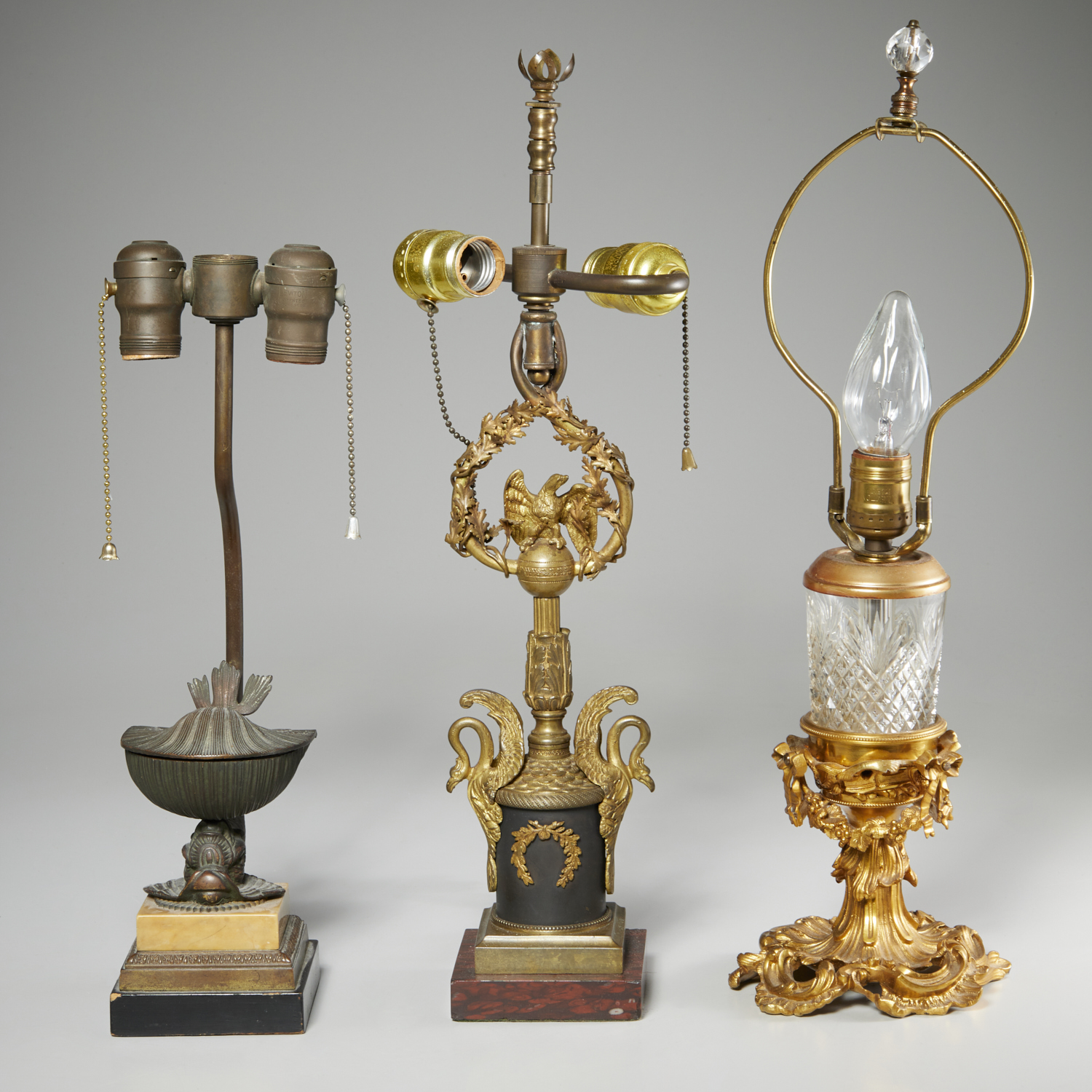 (3) NICE BRONZE TABLE LAMPS,