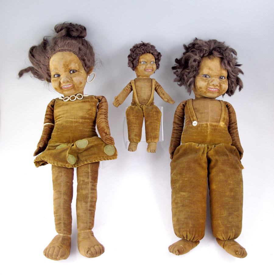 3 NORA WELLINGS FELT DOLLS: Two