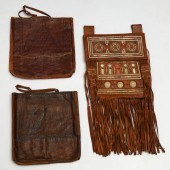 (3) NORTH AFRICAN LEATHER BAGS