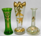 3 NOVY BOR GOLD ENAMELED BOHEM