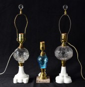 (3) Oil lamps, converted to el