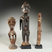 (3) OLD AFRICAN CARVED TRIBAL