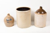 3 OLD AMERICAN STONEWARE CROCK