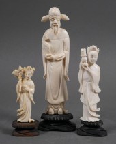 (3) OLD CHINESE IVORY CARVINGS