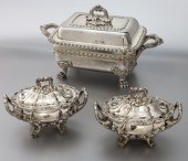 (3) Old Sheffield plate servin