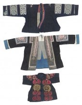 3 OLD SILK EMBROIDERED JACKETS