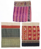 3 OLD SOUTHEAST ASIAN SKIRT TE