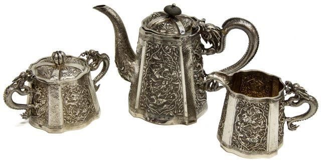 (3) ORNATE CHINESE EXPORT SILVER