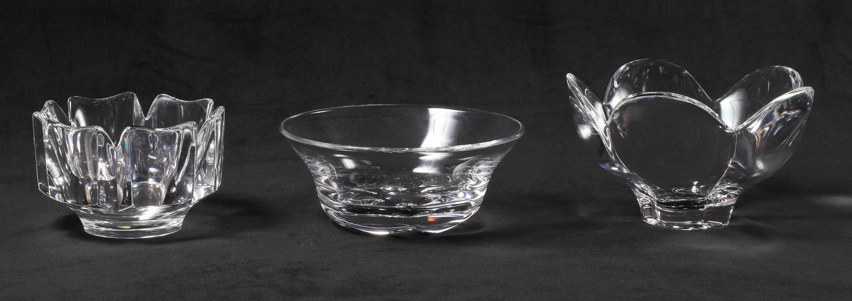 (3) Orrefors crystal bowls, c/o