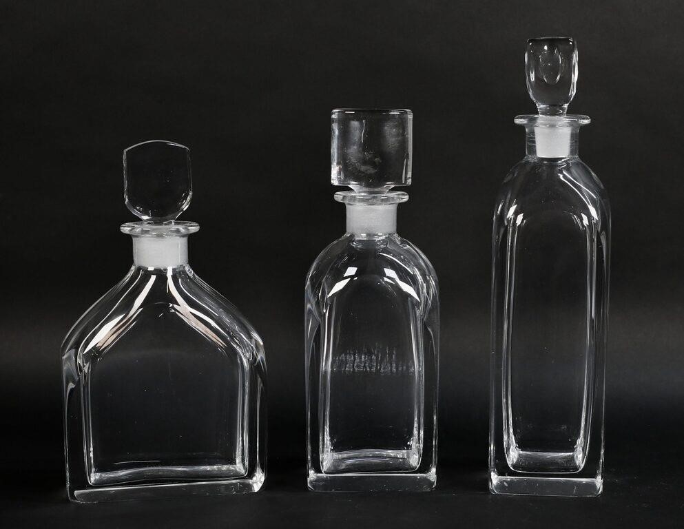 3 ORREFORS CRYSTAL DECANTERS3