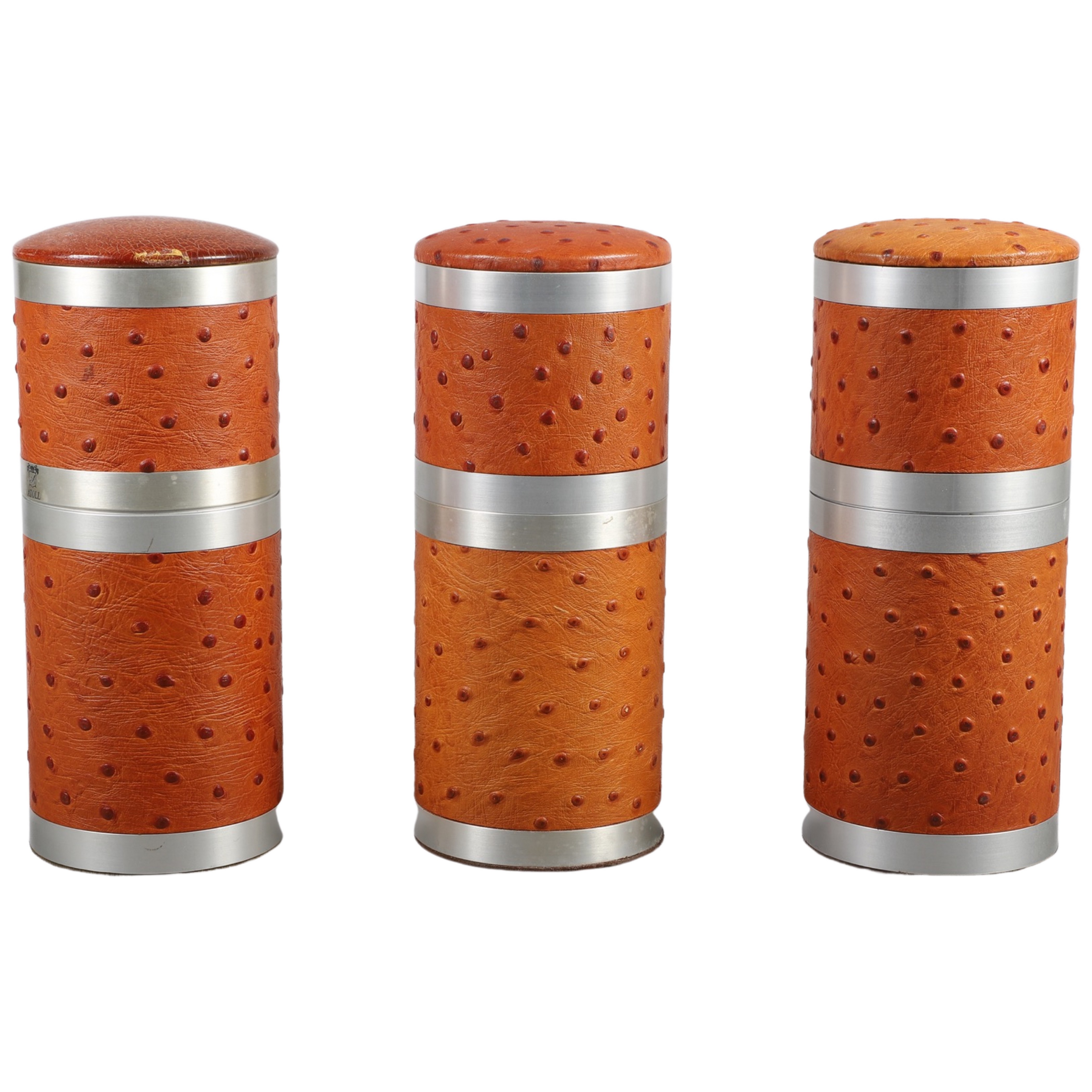 (3) Ostrich humidors by Atoll,