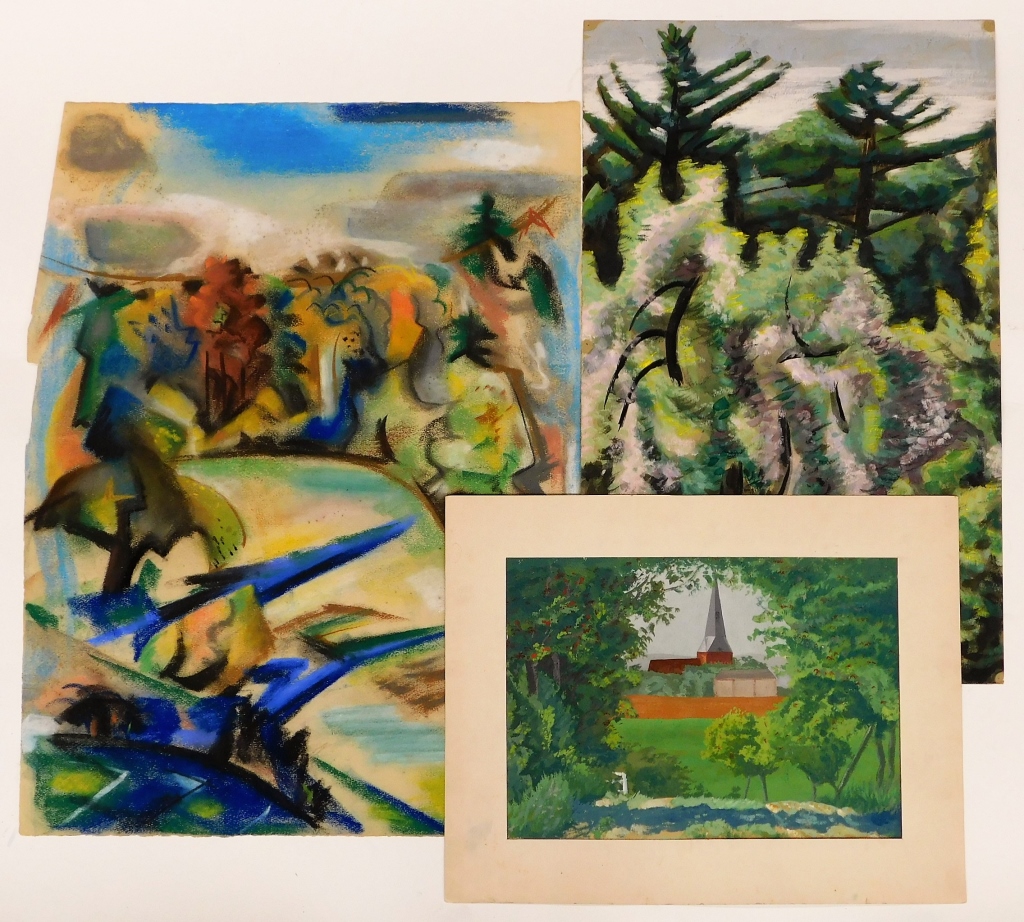 3 OTTO PLAUG LANDSCAPE PAINTINGS