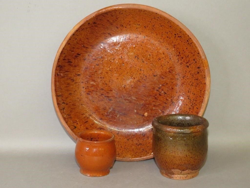 3 PA REDWARE VESSELSca. 1880;