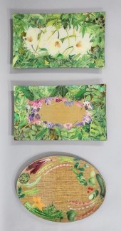 3 PABLO MANZONI GLASS TRAYSPab