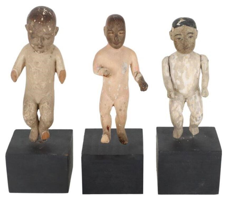 (3) PAINTED & CARVED WOOD CHRIST