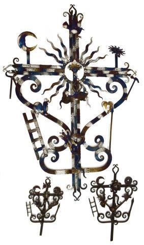 (3) PAINTED/ IRON RELIGIOUS WALL