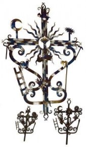 (3) PAINTED/ IRON RELIGIOUS WA