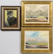 3 PAINTINGS: 1 TOM RIESING & 2