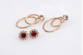 3 PAIR LOT OF 14K EARRINGS: 1)