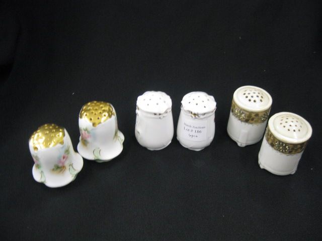 3 Pair of Porcelain Salt &