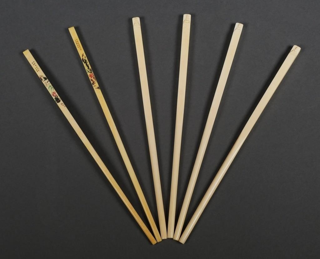 (3) PAIR OLD CHINESE IVORY