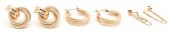 3 PAIRS 14K YELLOW GOLD EARRIN