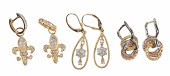 (3) Pairs 14K Yellow Gold Diam