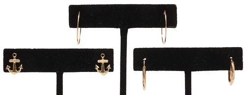 (3 PAIRS) ESTATE 14KT &AMP; 10KT
