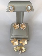 3 PAIRS OF 14K GOLD EARCLIPS A
