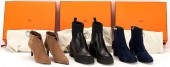 3 PAIRS OF HERMES ANKLE BOOTS,