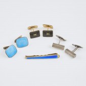 3 Pairs Of Silver Cufflinks An