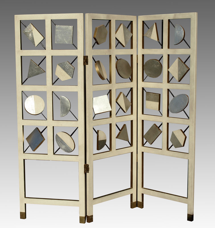3 PANEL FLOATING GEOMETRICS SCREEN:
