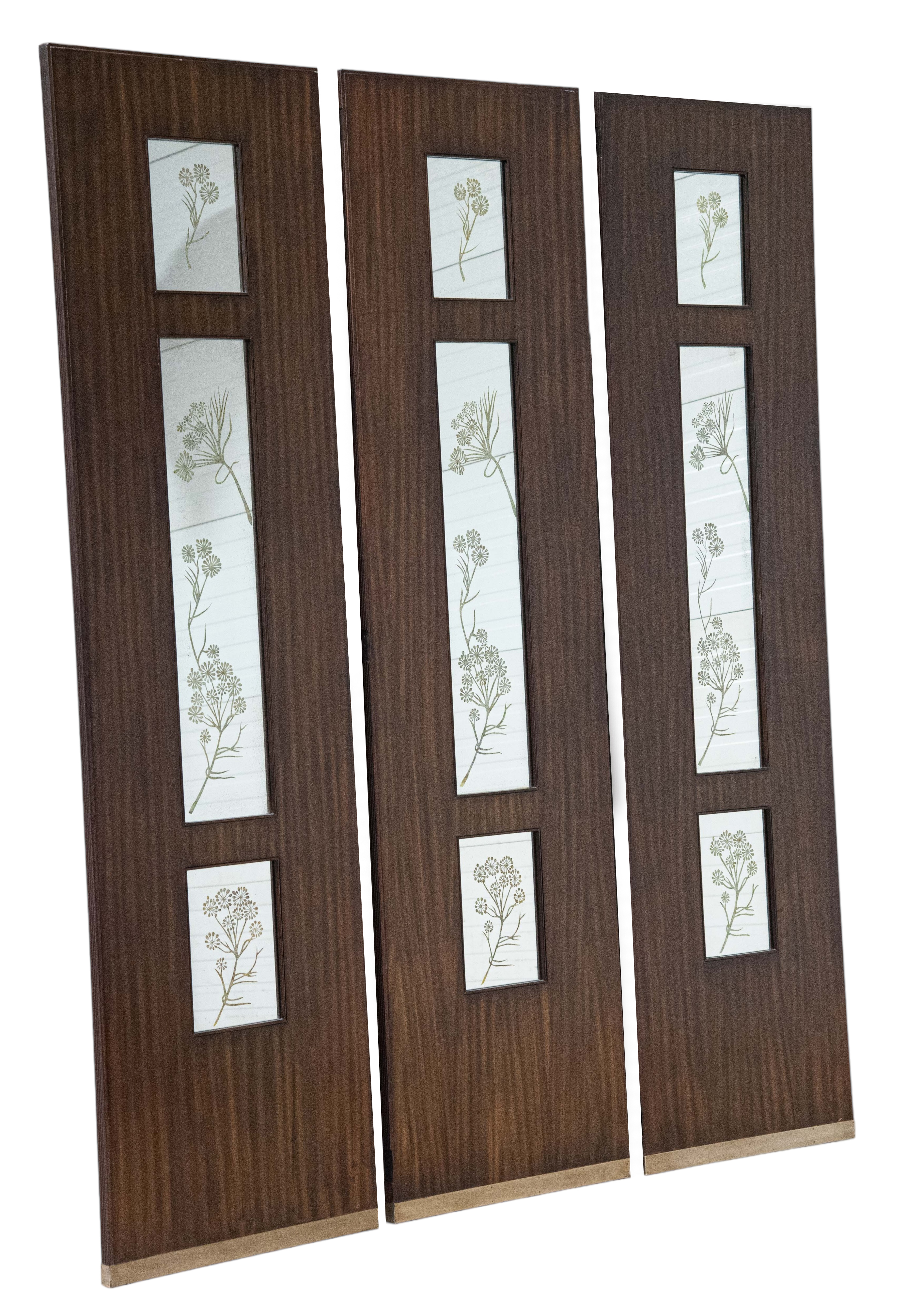 (3) panel screen, mahogany with