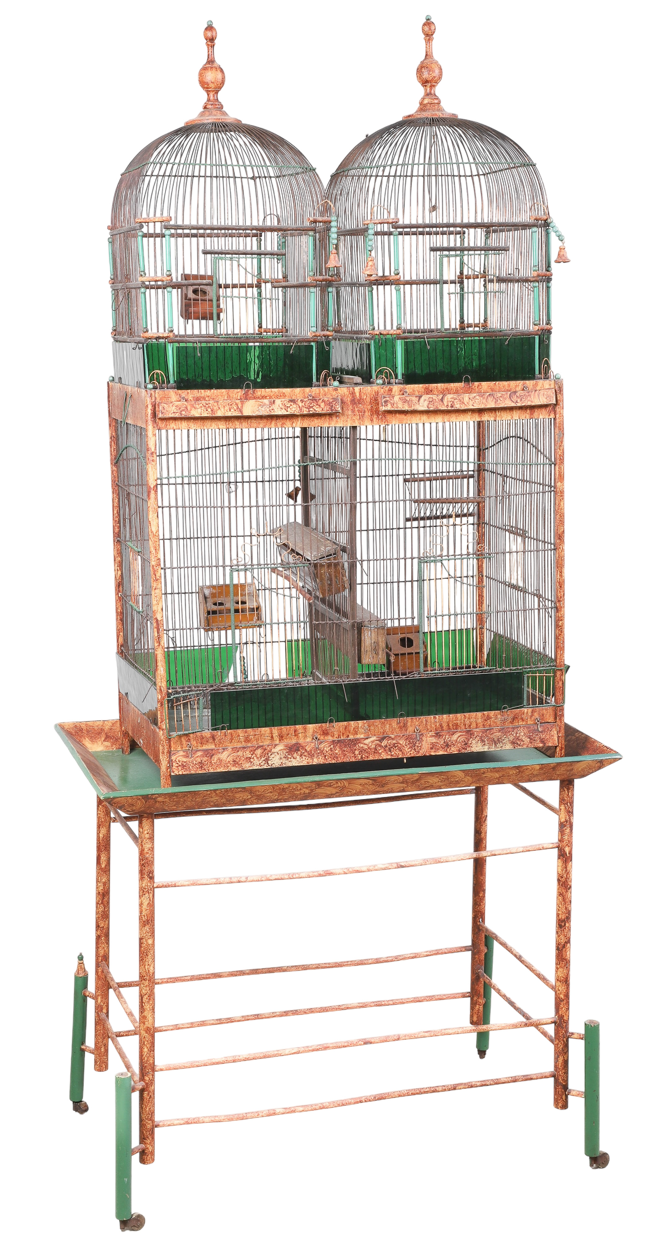 3 Part Wire Birdcage on stand, 2