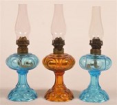 3 PATTERN ANTIQUE GLASS MINIAT