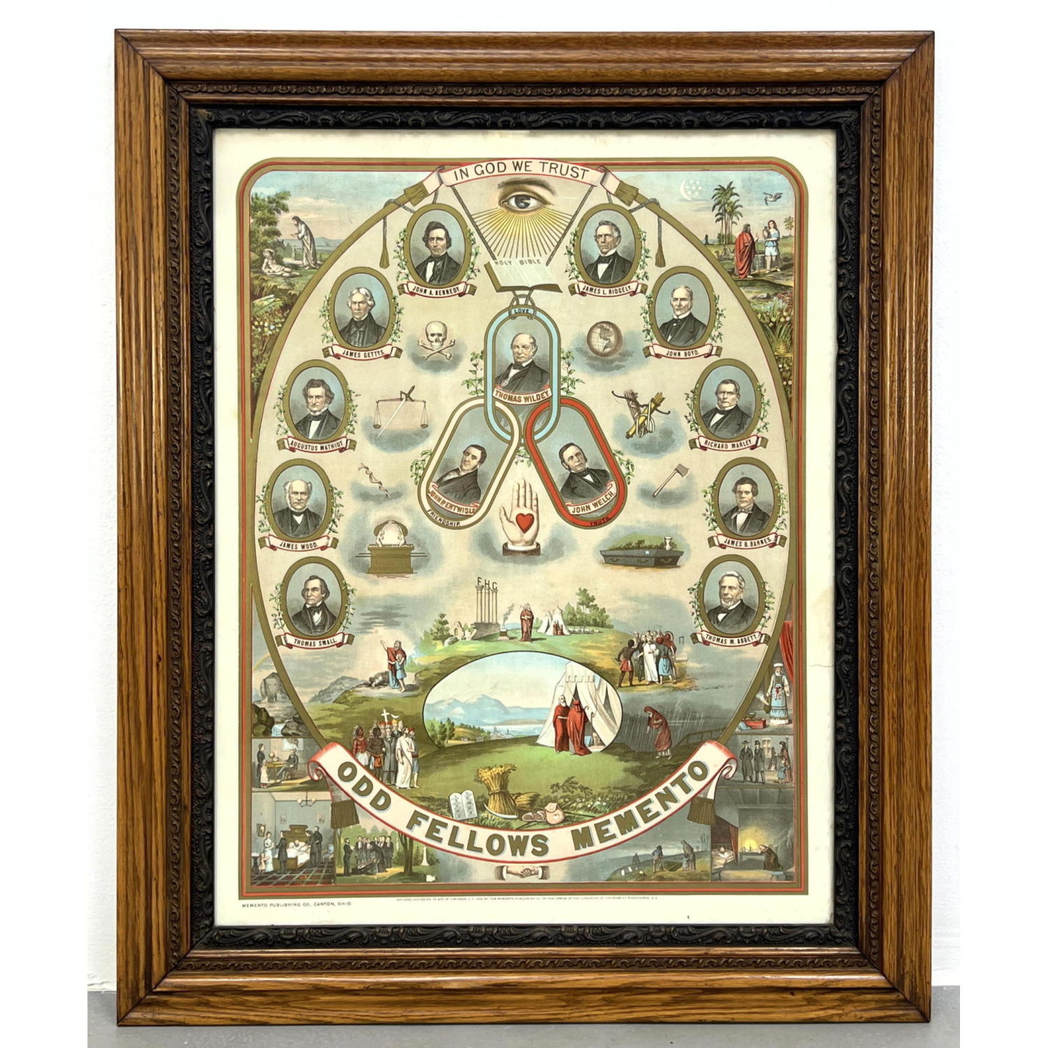 3 pc 1883 Odd Fellows Memento