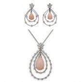 (3 PC) 18K GOLD, CORAL AND DIA